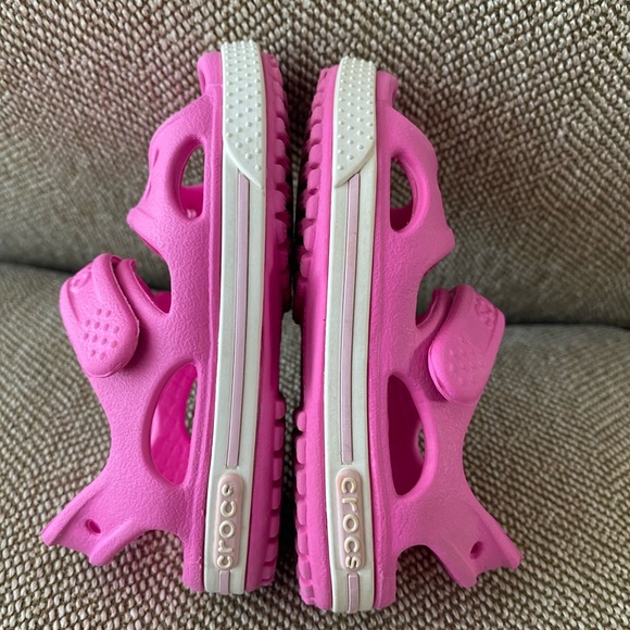 Baby Crocs Pink Velcro Strap Open Toe Sandals. Size 4. EUC. - Picture 6 of 10